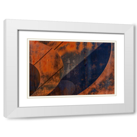 Artistic rusty look White Modern Wood Framed Art Print with Double Matting by Van Son, Greetje