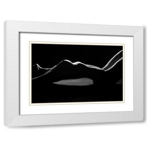 Nude Detail White Modern Wood Framed Art Print with Double Matting by Blasko, Jan