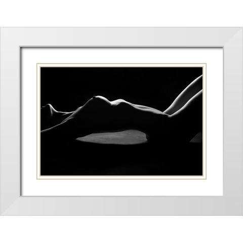 Nude Detail White Modern Wood Framed Art Print with Double Matting by Blasko, Jan