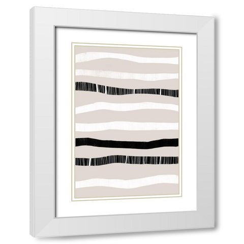Stripes and Harmony White Modern Wood Framed Art Print with Double Matting by Sawall, Anastasia