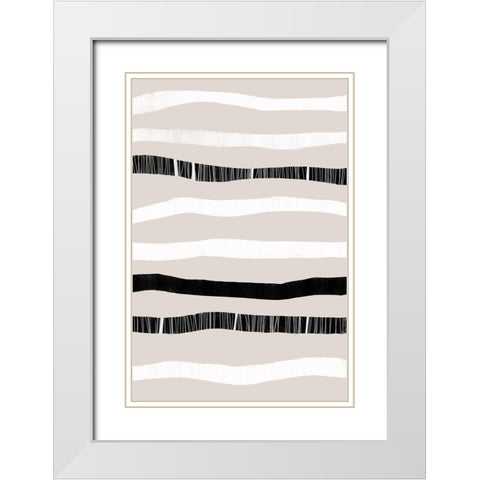 Stripes and Harmony White Modern Wood Framed Art Print with Double Matting by Sawall, Anastasia