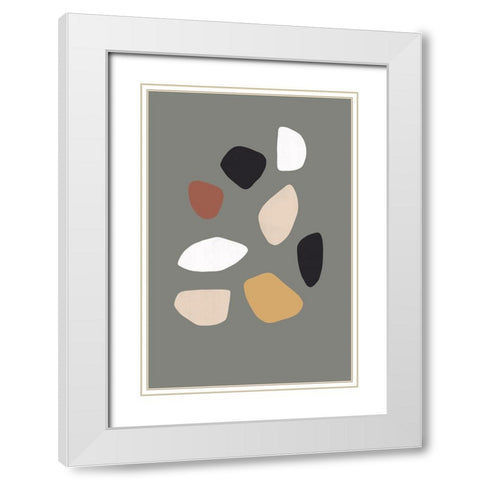 Stones in Harmony White Modern Wood Framed Art Print with Double Matting by Sawall, Anastasia