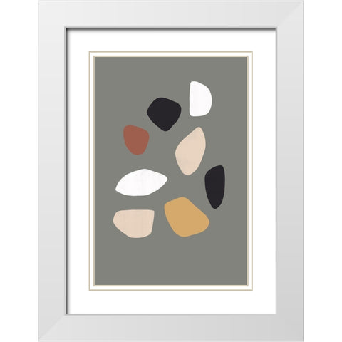 Stones in Harmony White Modern Wood Framed Art Print with Double Matting by Sawall, Anastasia