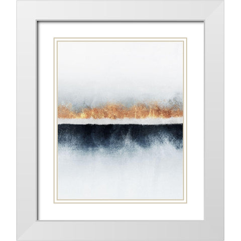 Horizon White Modern Wood Framed Art Print with Double Matting by Fredriksson, Elisabeth