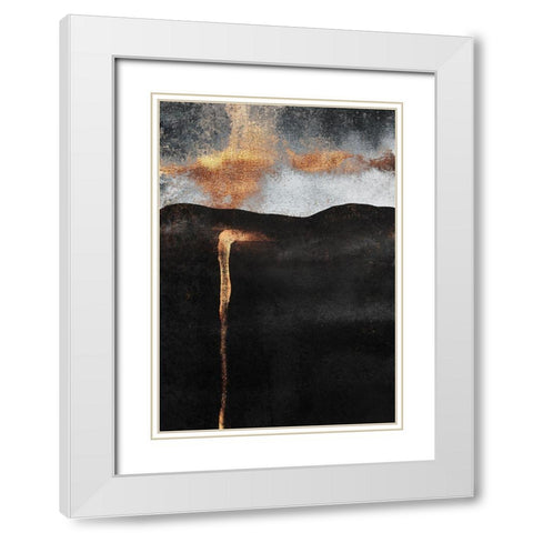 Ember White Modern Wood Framed Art Print with Double Matting by Fredriksson, Elisabeth