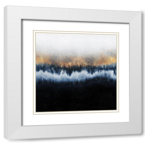 Golden Horizon White Modern Wood Framed Art Print with Double Matting by Fredriksson, Elisabeth