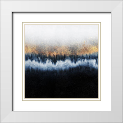 Golden Horizon White Modern Wood Framed Art Print with Double Matting by Fredriksson, Elisabeth