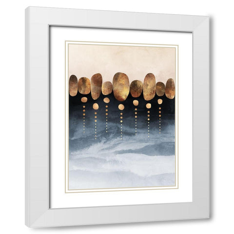 Natural Abstraction White Modern Wood Framed Art Print with Double Matting by Fredriksson, Elisabeth