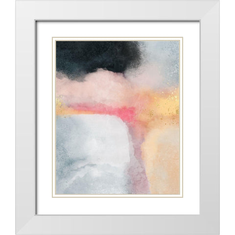 Billow White Modern Wood Framed Art Print with Double Matting by Fredriksson, Elisabeth