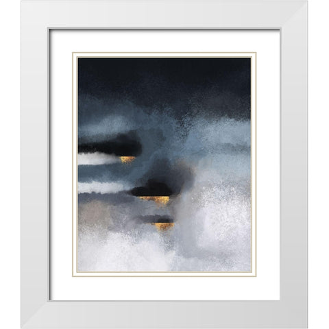 Cloudburst White Modern Wood Framed Art Print with Double Matting by Fredriksson, Elisabeth