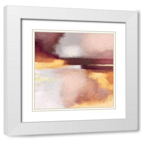 Burgundy Sunset White Modern Wood Framed Art Print with Double Matting by Fredriksson, Elisabeth