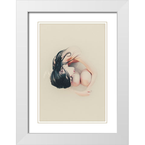 Milky white White Modern Wood Framed Art Print with Double Matting by Sangan, Kurosaki