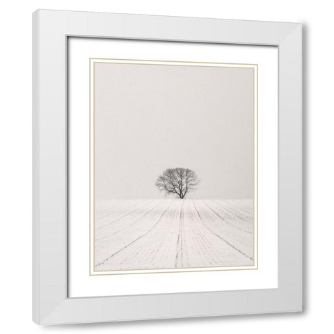White Desert White Modern Wood Framed Art Print with Double Matting by Weisbek, Lena