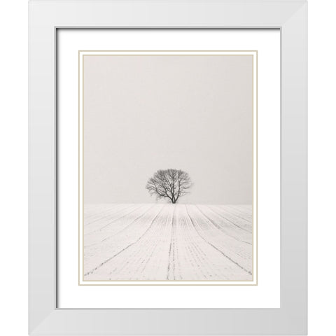 White Desert White Modern Wood Framed Art Print with Double Matting by Weisbek, Lena