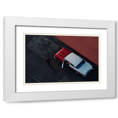 Red White Modern Wood Framed Art Print with Double Matting by Al-Nasser, Nasser