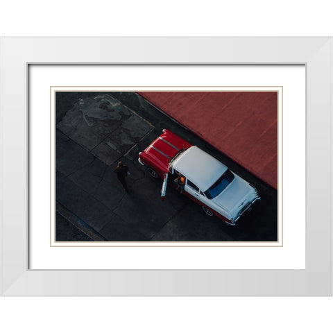 Red White Modern Wood Framed Art Print with Double Matting by Al-Nasser, Nasser