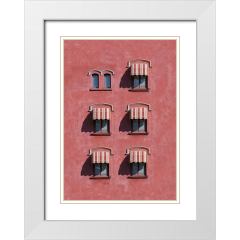 Red wall White Modern Wood Framed Art Print with Double Matting by Cederberg, Marcus