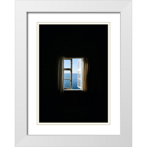 Ocean view black White Modern Wood Framed Art Print with Double Matting by Cederberg, Marcus