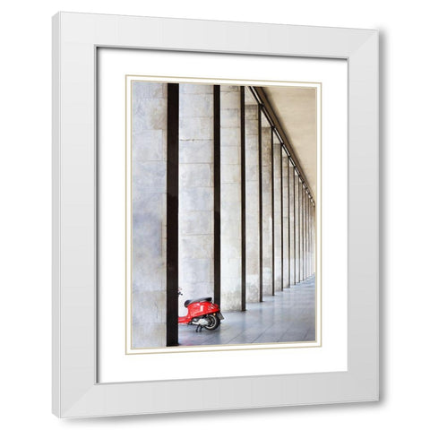 Vespa White Modern Wood Framed Art Print with Double Matting by Cederberg, Marcus