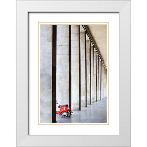 Vespa White Modern Wood Framed Art Print with Double Matting by Cederberg, Marcus