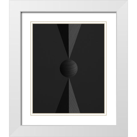 object White Modern Wood Framed Art Print with Double Matting by Miyake, Shiro