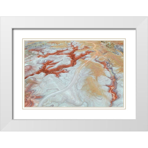 Curve White Modern Wood Framed Art Print with Double Matting by Rong, Herbert
