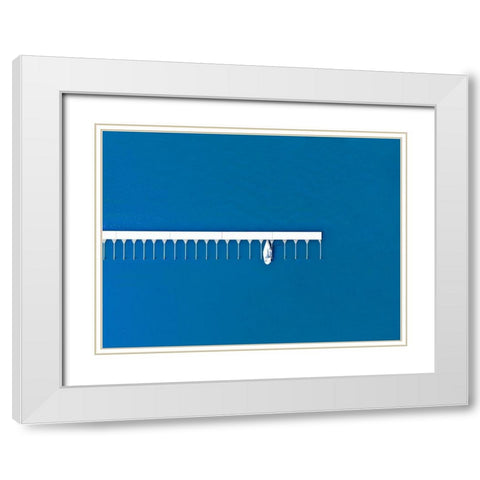 Lonely sail White Modern Wood Framed Art Print with Double Matting by Cederberg, Marcus