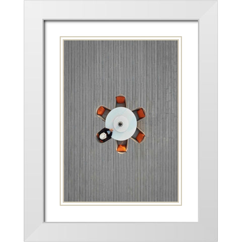 Lonely lunch White Modern Wood Framed Art Print with Double Matting by Cederberg, Marcus