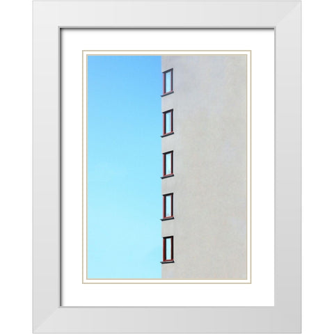 Corner row White Modern Wood Framed Art Print with Double Matting by Cederberg, Marcus
