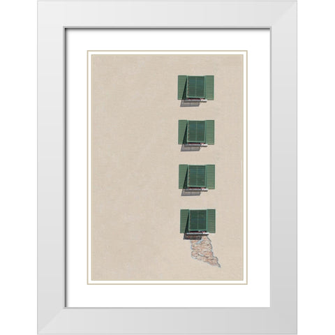 Neighbour quarrel White Modern Wood Framed Art Print with Double Matting by Cederberg, Marcus