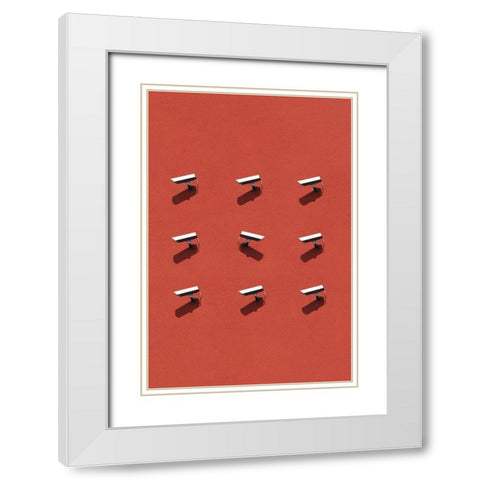 Orwell White Modern Wood Framed Art Print with Double Matting by Cederberg, Marcus