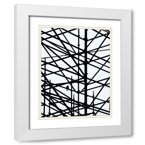 Coffee Break White Modern Wood Framed Art Print with Double Matting by Cederberg, Marcus