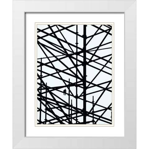 Coffee Break White Modern Wood Framed Art Print with Double Matting by Cederberg, Marcus