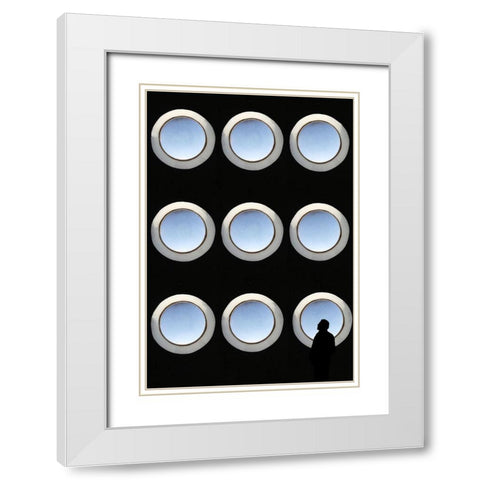 Lost in space White Modern Wood Framed Art Print with Double Matting by Cederberg, Marcus