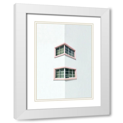 Pink corner White Modern Wood Framed Art Print with Double Matting by Cederberg, Marcus
