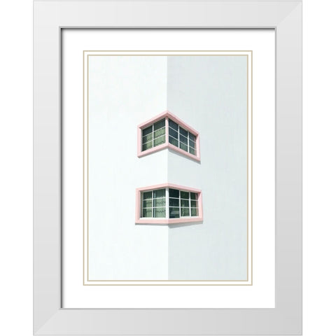 Pink corner White Modern Wood Framed Art Print with Double Matting by Cederberg, Marcus