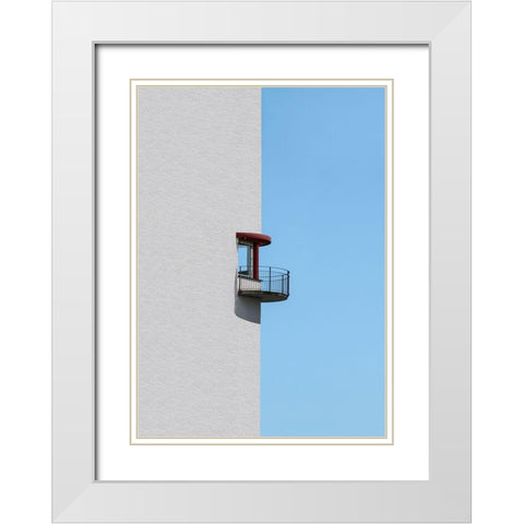 Half in half White Modern Wood Framed Art Print with Double Matting by Cederberg, Marcus