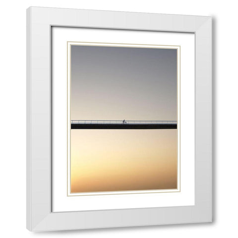 Biking home White Modern Wood Framed Art Print with Double Matting by Cederberg, Marcus