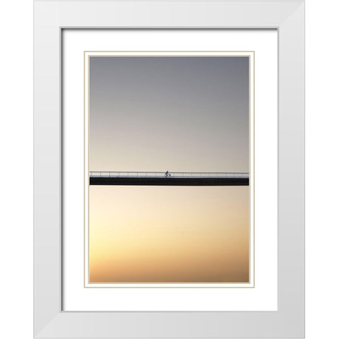 Biking home White Modern Wood Framed Art Print with Double Matting by Cederberg, Marcus