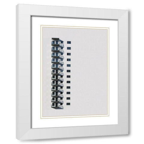 Balconies White Modern Wood Framed Art Print with Double Matting by Cederberg, Marcus
