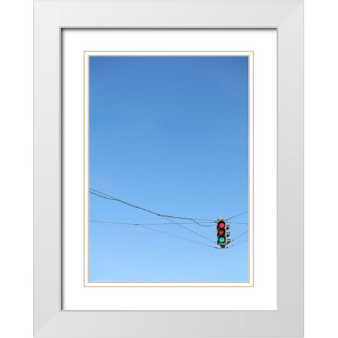 Stay or go White Modern Wood Framed Art Print with Double Matting by Cederberg, Marcus