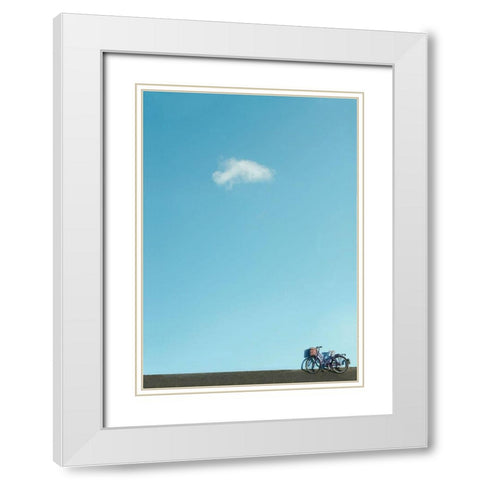 Cloud bike White Modern Wood Framed Art Print with Double Matting by Cederberg, Marcus