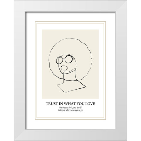 Line art White Modern Wood Framed Art Print with Double Matting by NKTN