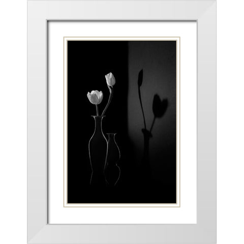 The Shadow of Spring White Modern Wood Framed Art Print with Double Matting by Zhang, Libby