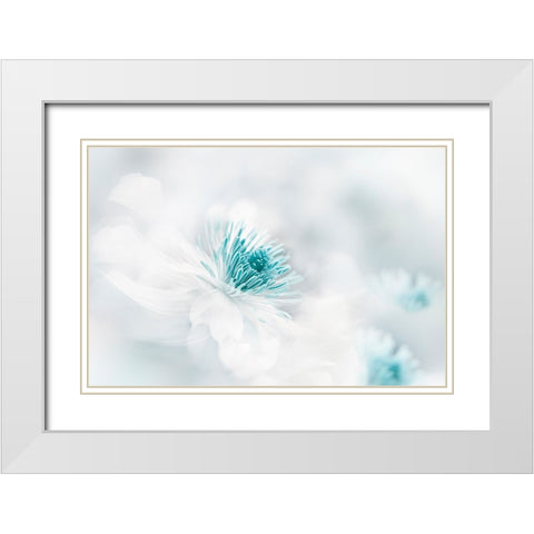 Nirvana White Modern Wood Framed Art Print with Double Matting by Parker, Jacky