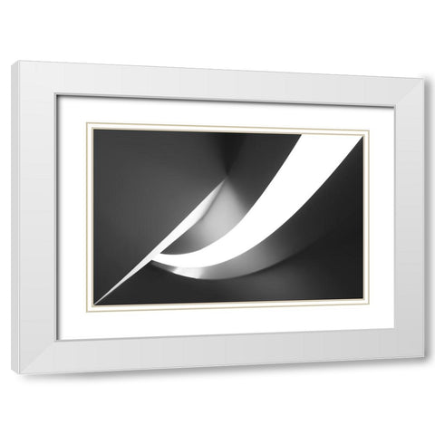 Curves White Modern Wood Framed Art Print with Double Matting by van Son, Greetje