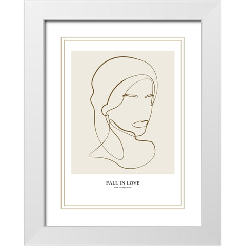 Woman portrait White Modern Wood Framed Art Print with Double Matting by NKTN