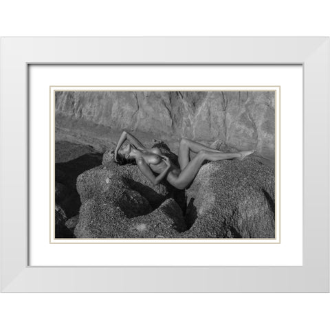 Bed Rock White Modern Wood Framed Art Print with Double Matting by Chai Telan, Thanakorn