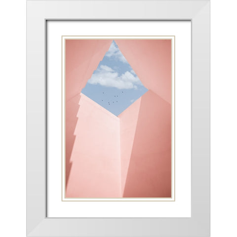 Build View White Modern Wood Framed Art Print with Double Matting by Guan, Xiaopeng