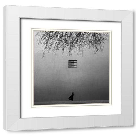Waiting for freedom White Modern Wood Framed Art Print with Double Matting by Alizolghadri93